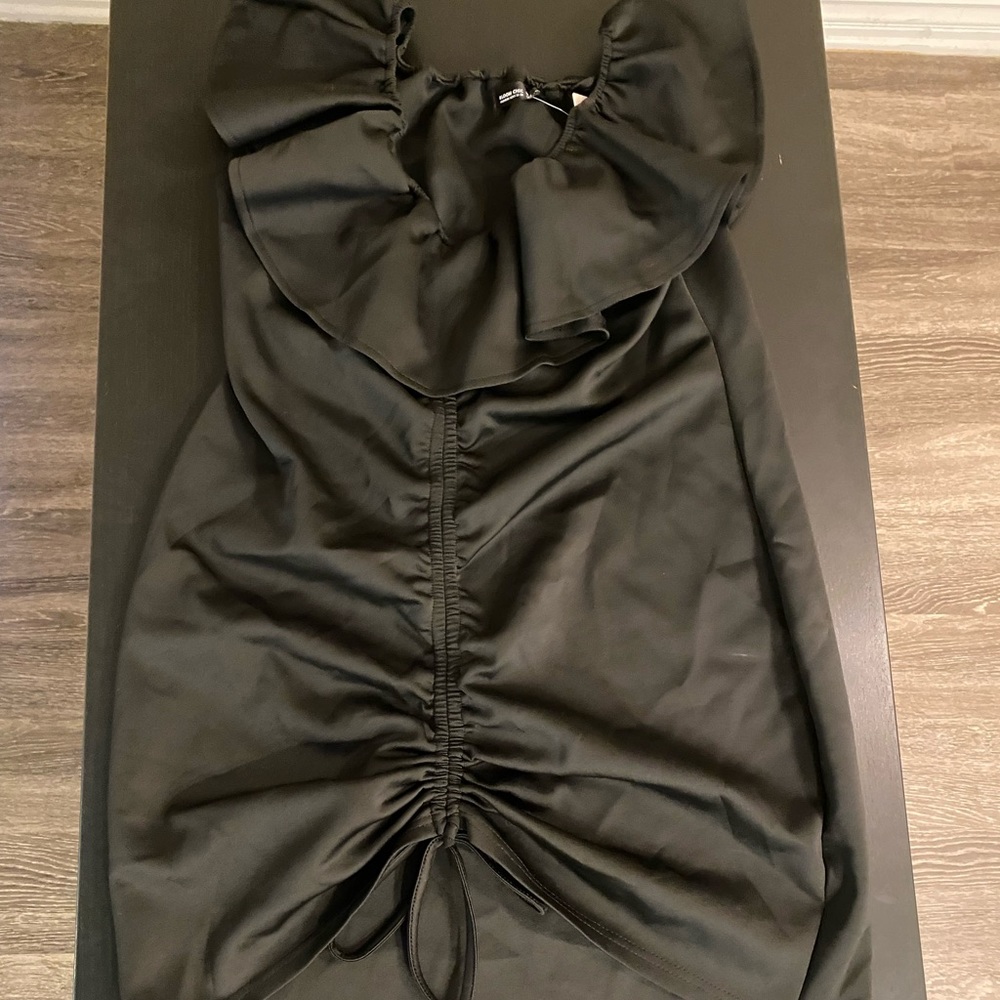 BLOOMCHIC Ruched Black Mini Dress size 14 (XL)